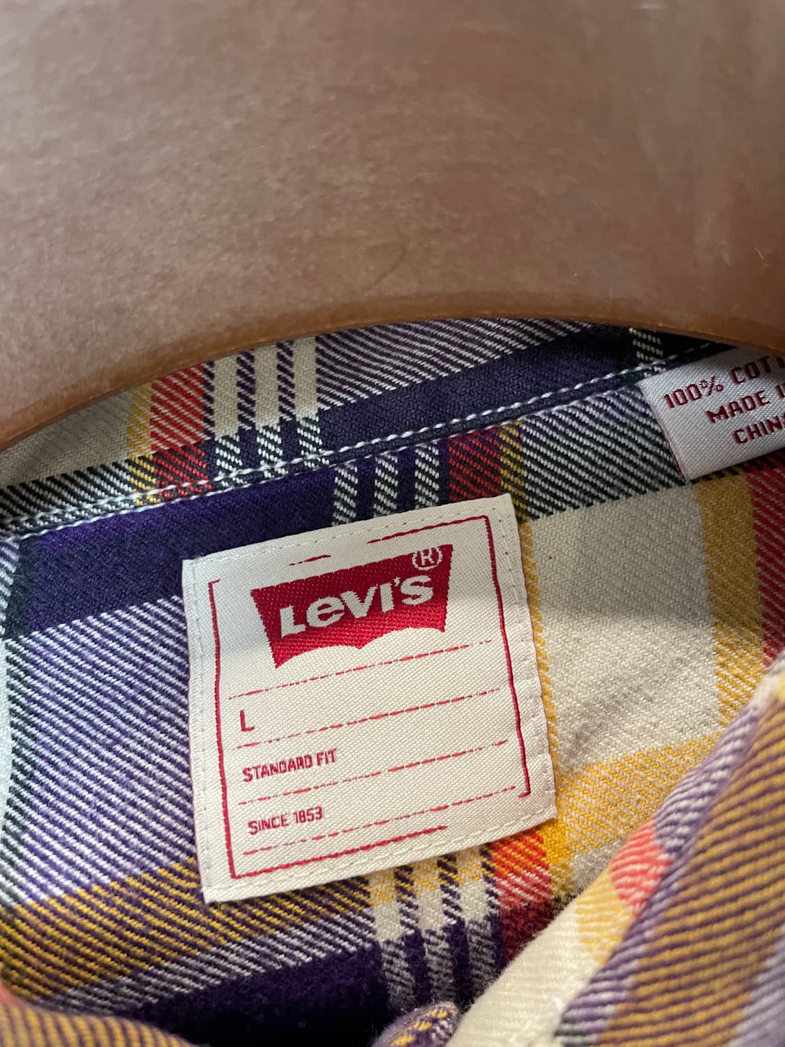 (L) Levis 리바이스 화이트탭 퍼플 체크 투포켓 셔츠 상품이미지6