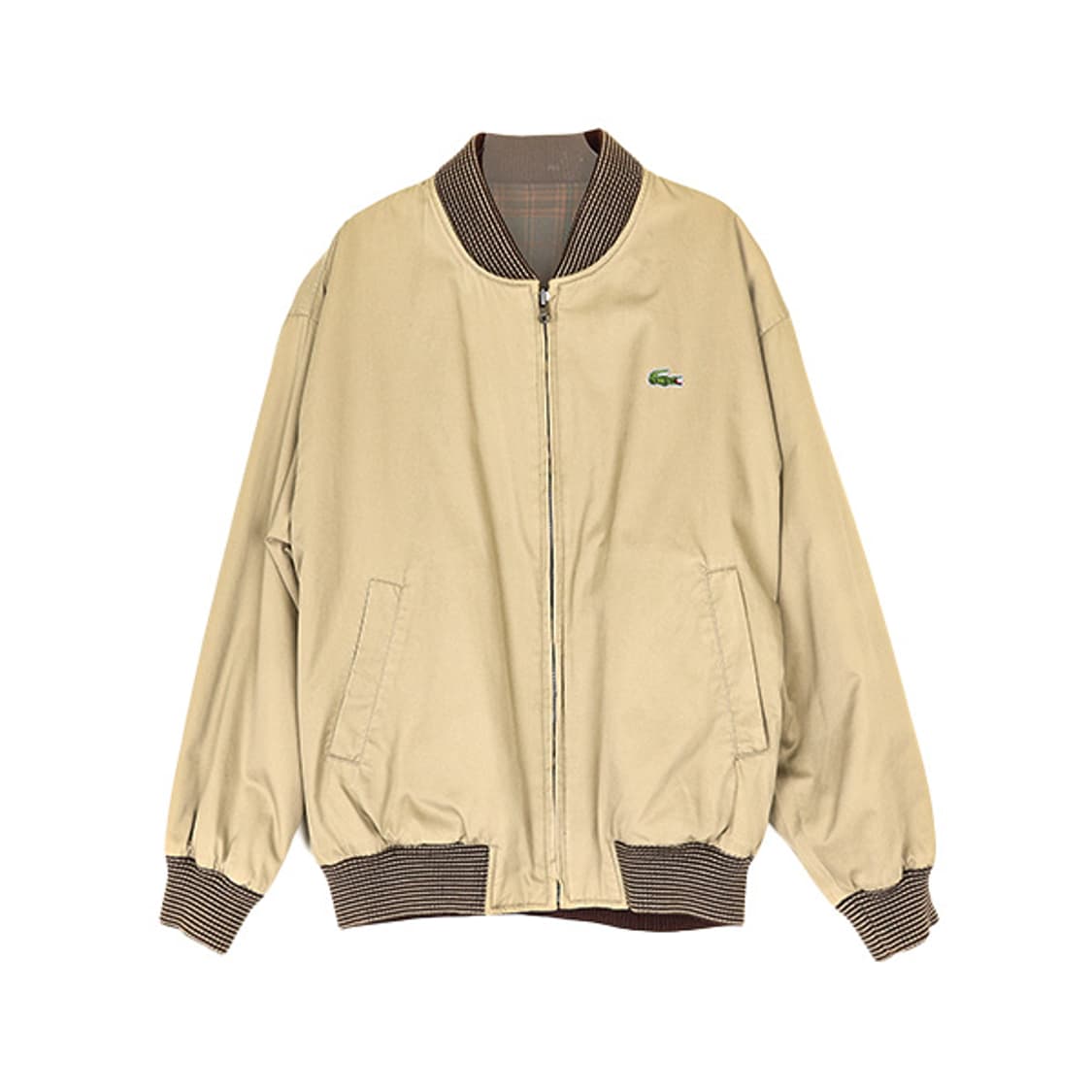 라코스테 90s 타탄 리버시블 봄버 자켓 (M) 상품이미지6