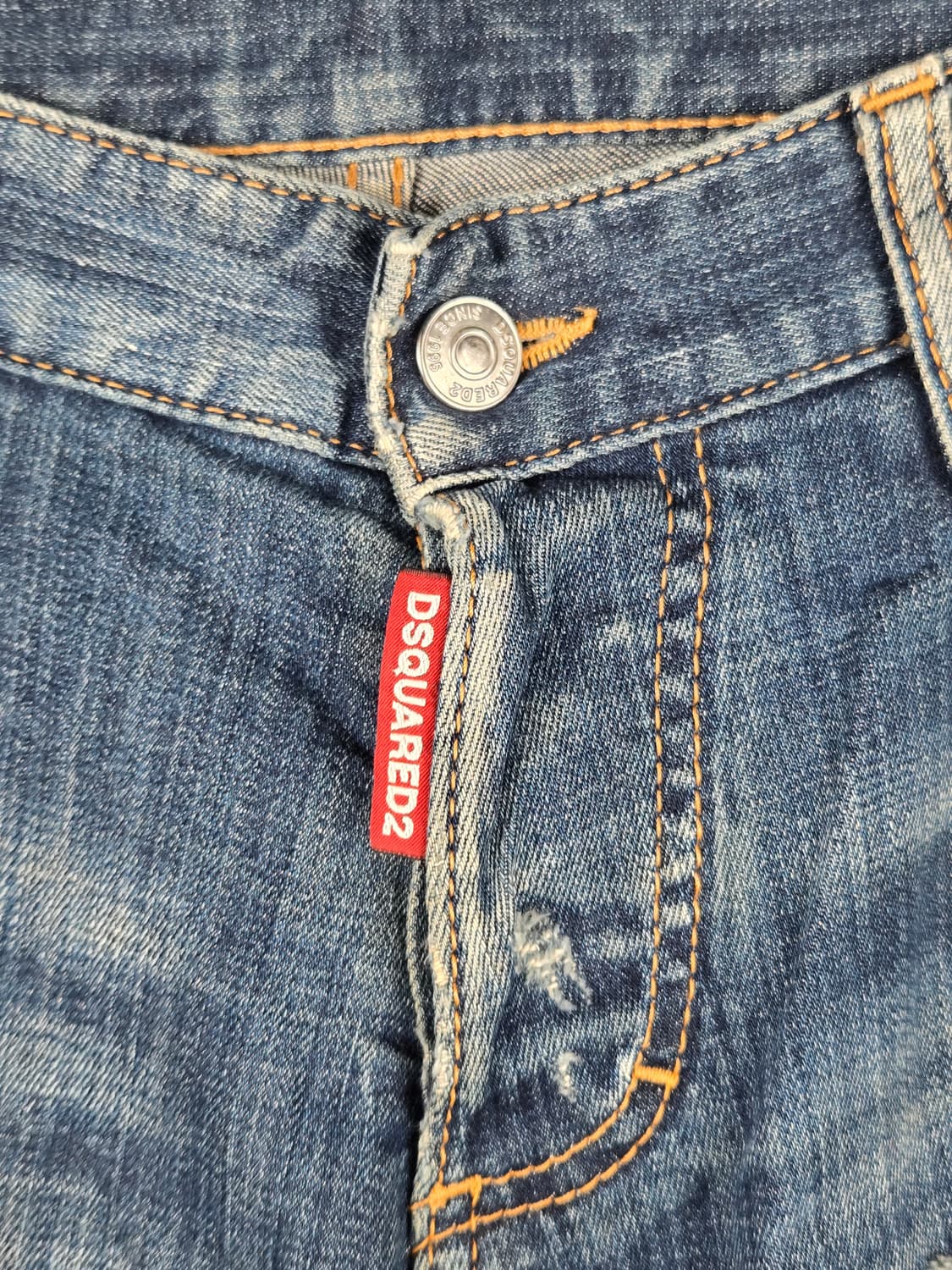 [무료배송]디스퀘어드2 남성 46 스판 레더탭 덧댐 워싱진 청바지 정품 상품이미지3