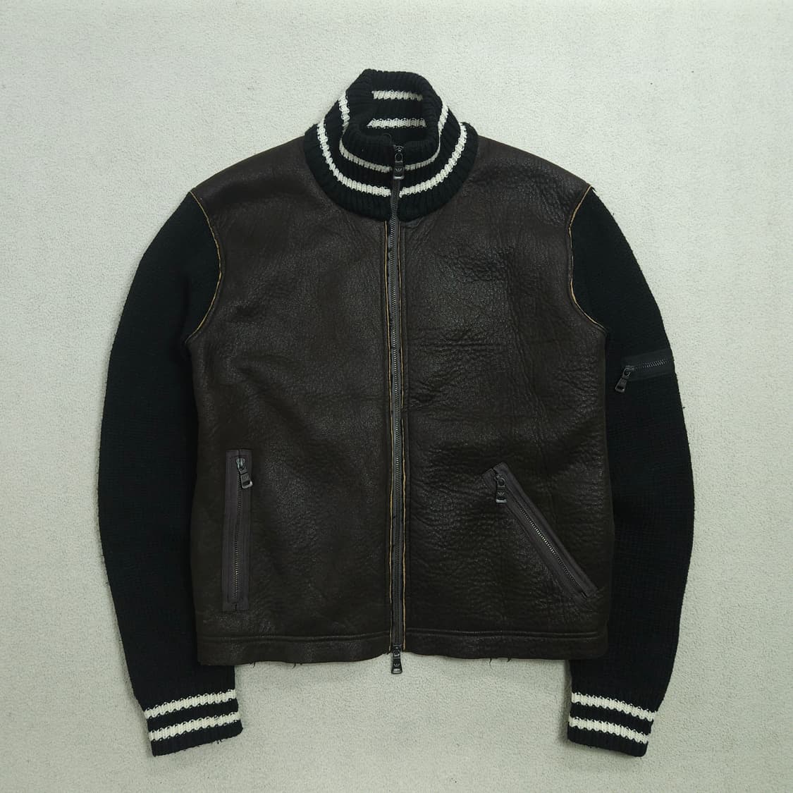아르마니 레더 니트 집업 자켓 L 상품이미지1