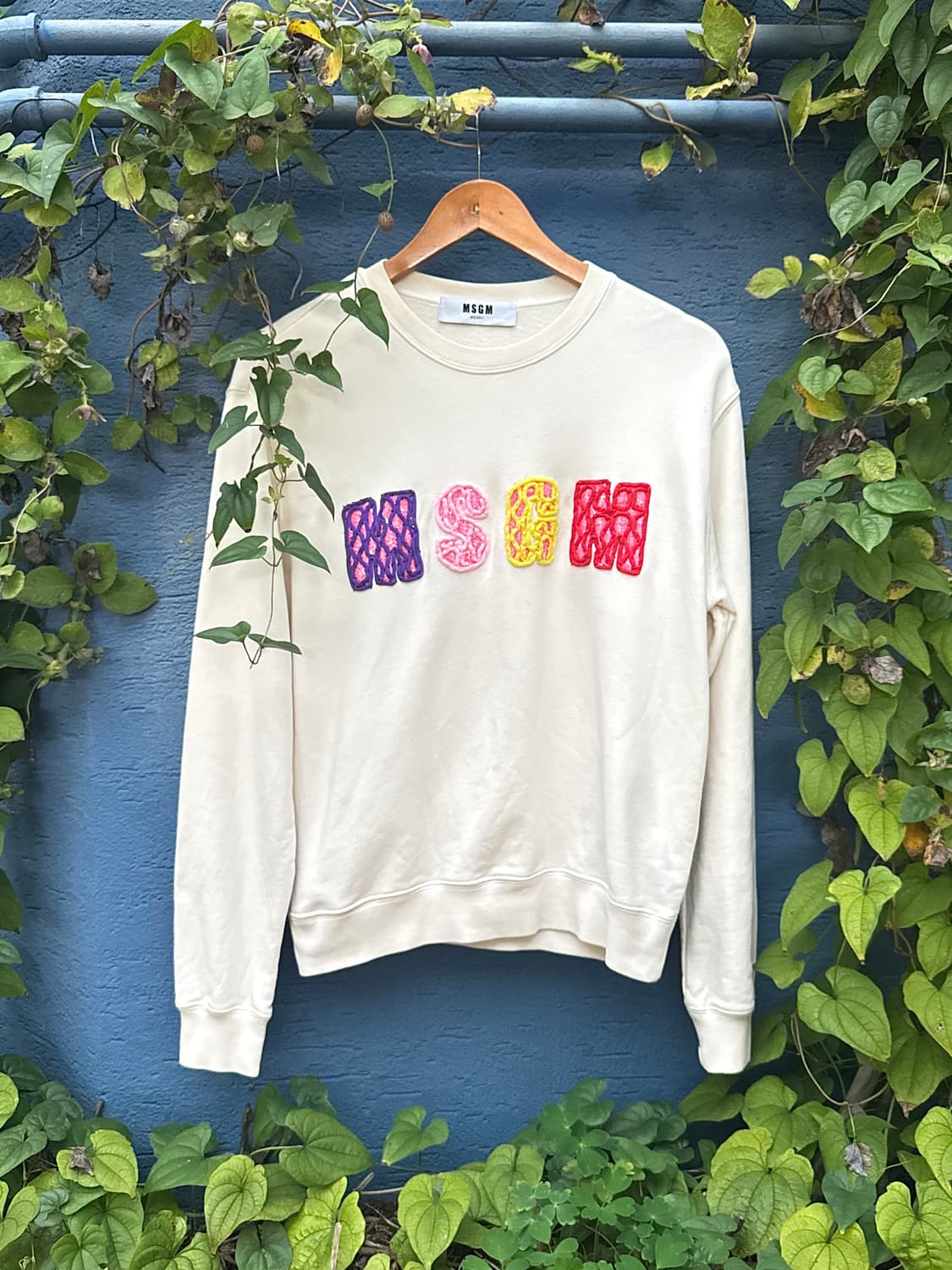 MSGM 자수 로고 맨투맨 스웻셔츠 (ivory) 상품이미지1