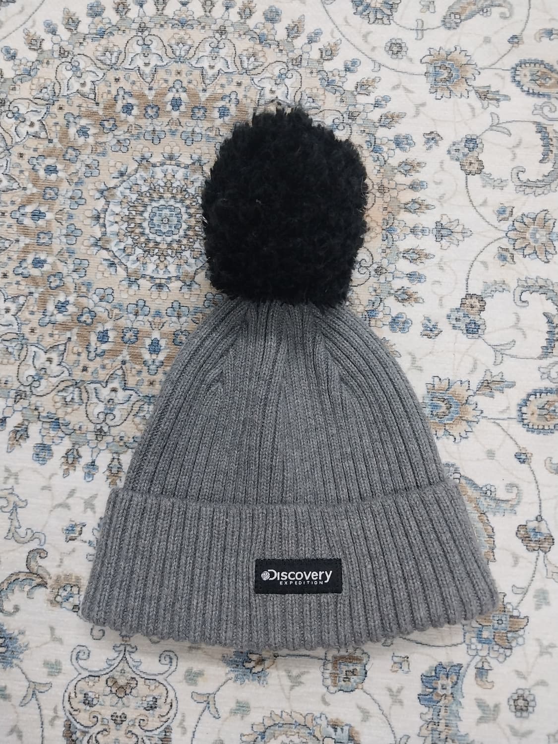 디스커버리 회색 털방울 비니 키즈 F (성인 56호까지) 상품이미지1