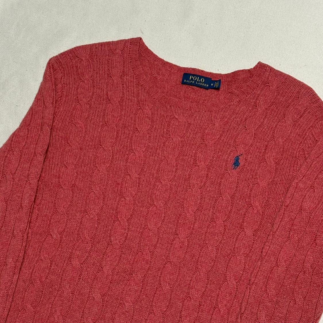 M 폴로랄프로렌 캐시미어 케이블 라운드넥 니트 상품이미지1