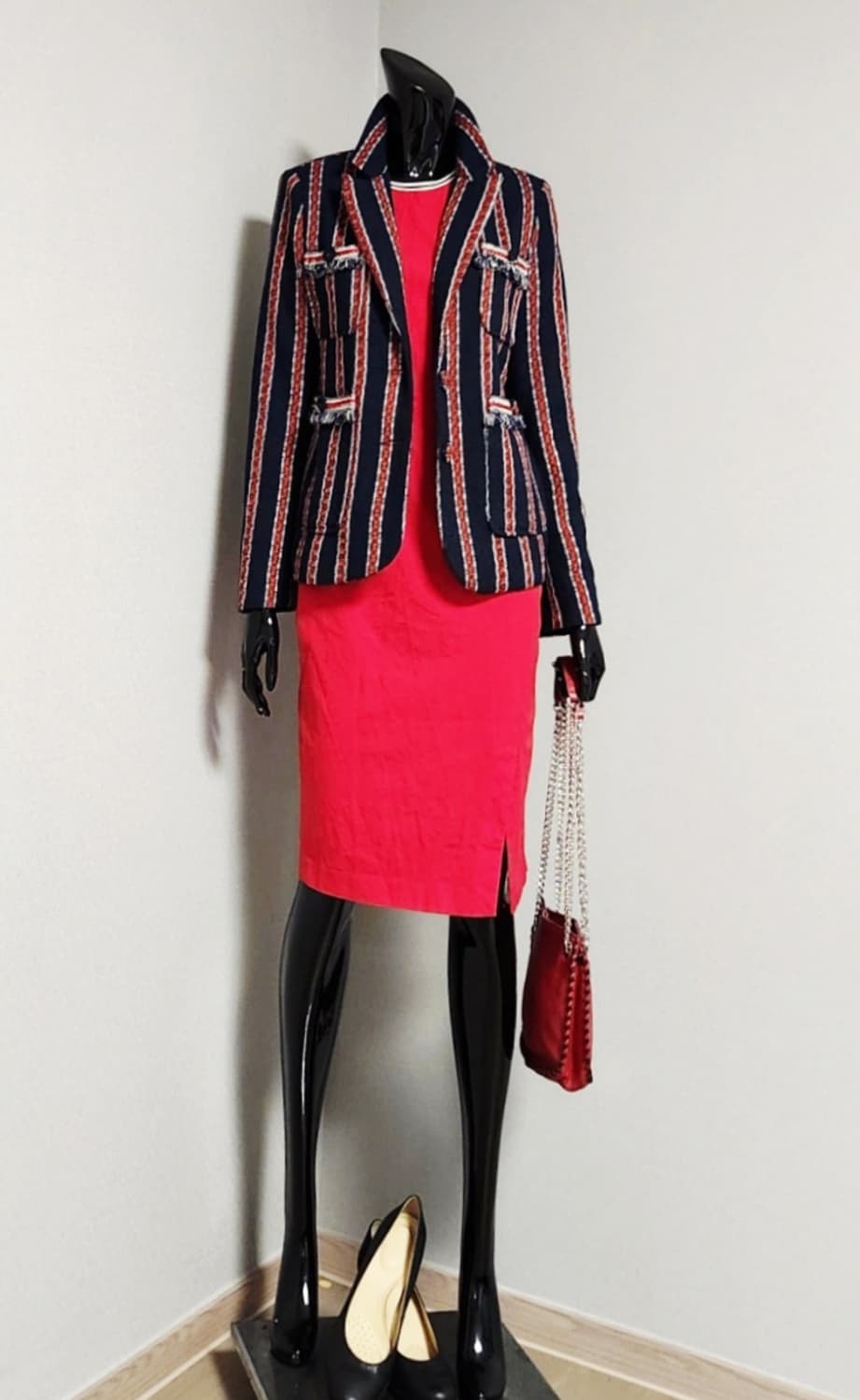 스트라이프 트위드 자켓  상품이미지2