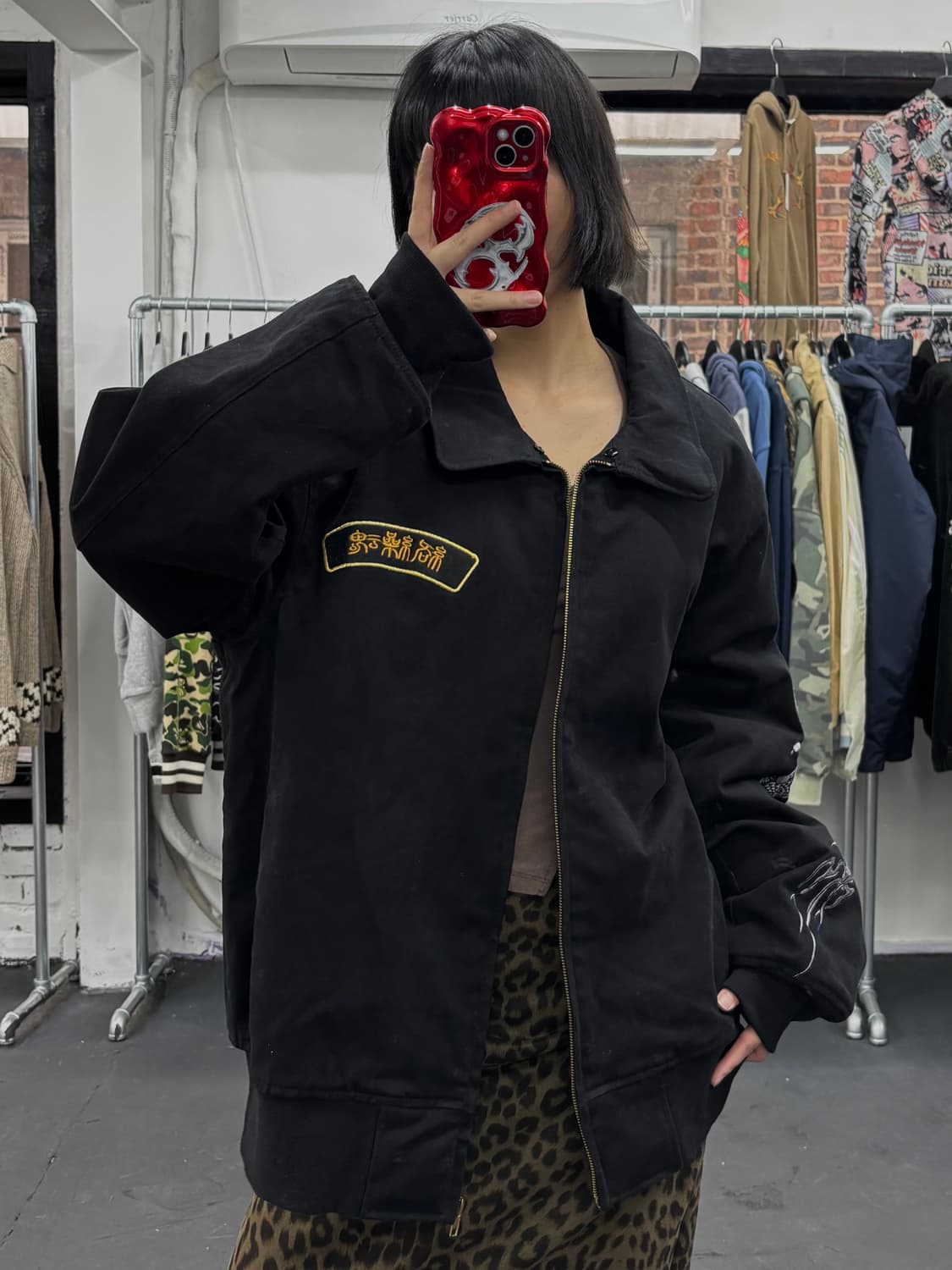 카라쿠리 타마시 오리엔탈 드래곤 퀼팅 워크자켓 상품이미지3