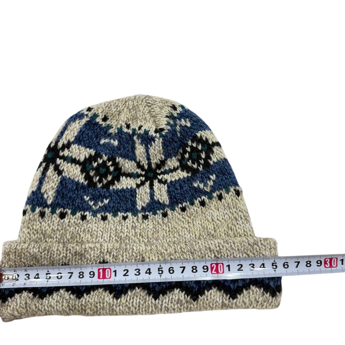 USA 빈티지 노르딕 패턴 울 비니 모자 상품이미지5