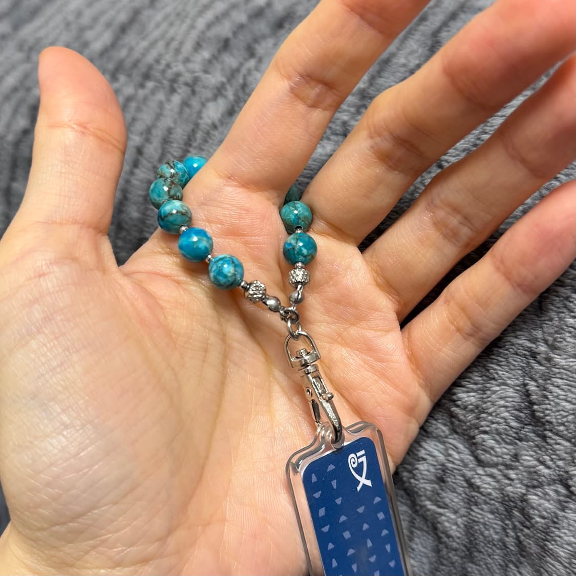 (핸드메이드) 천연석 터키석 키링 상품이미지1