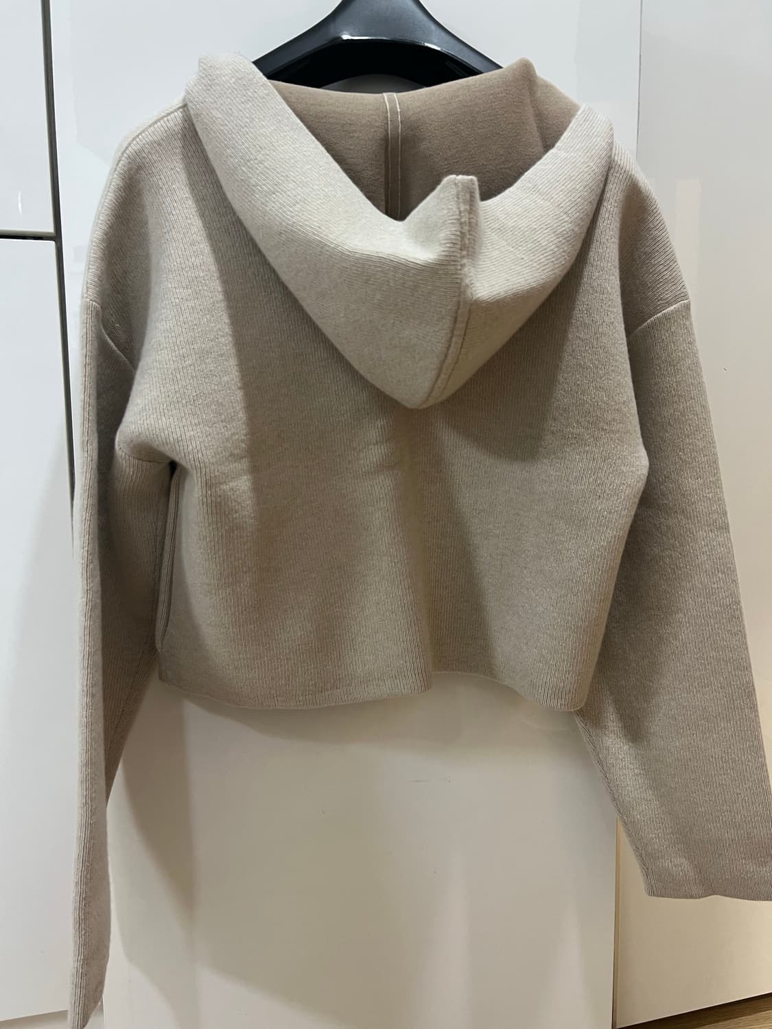 띠어리 캐시미어 후드 가디건 베이지 L 77 상품이미지5