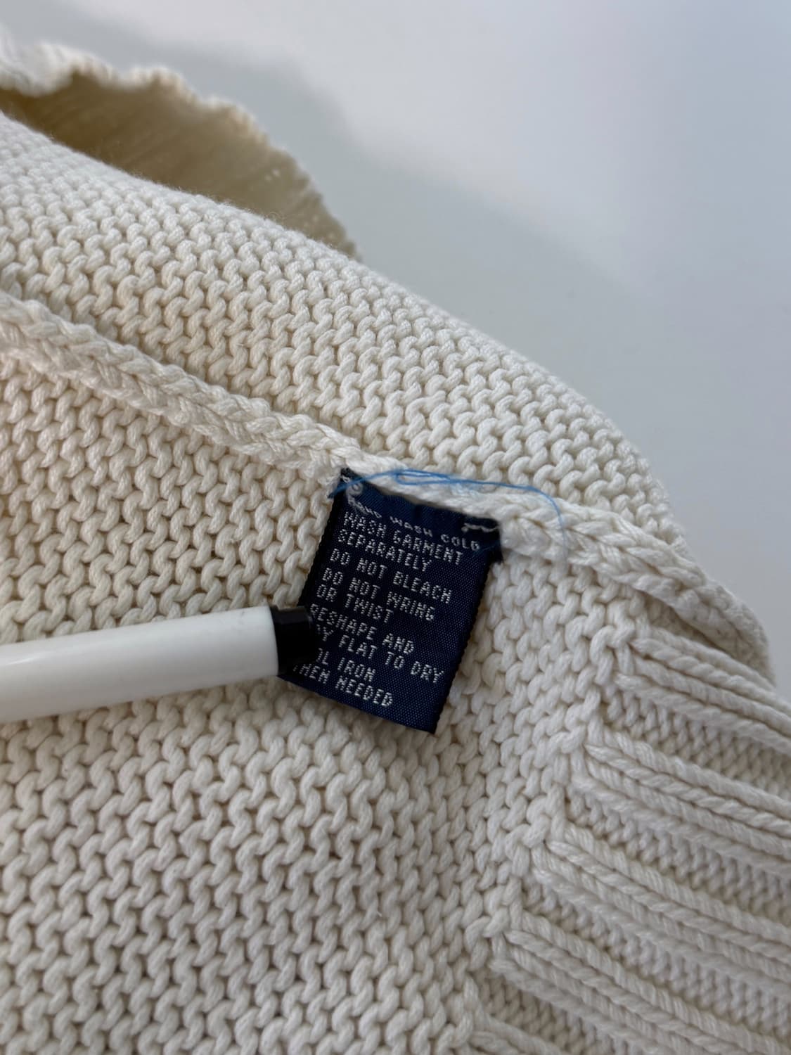 폴로 랄프로렌 90‘s 루즈핏 크림 아이보리 린넨 코튼 니트 상품이미지6