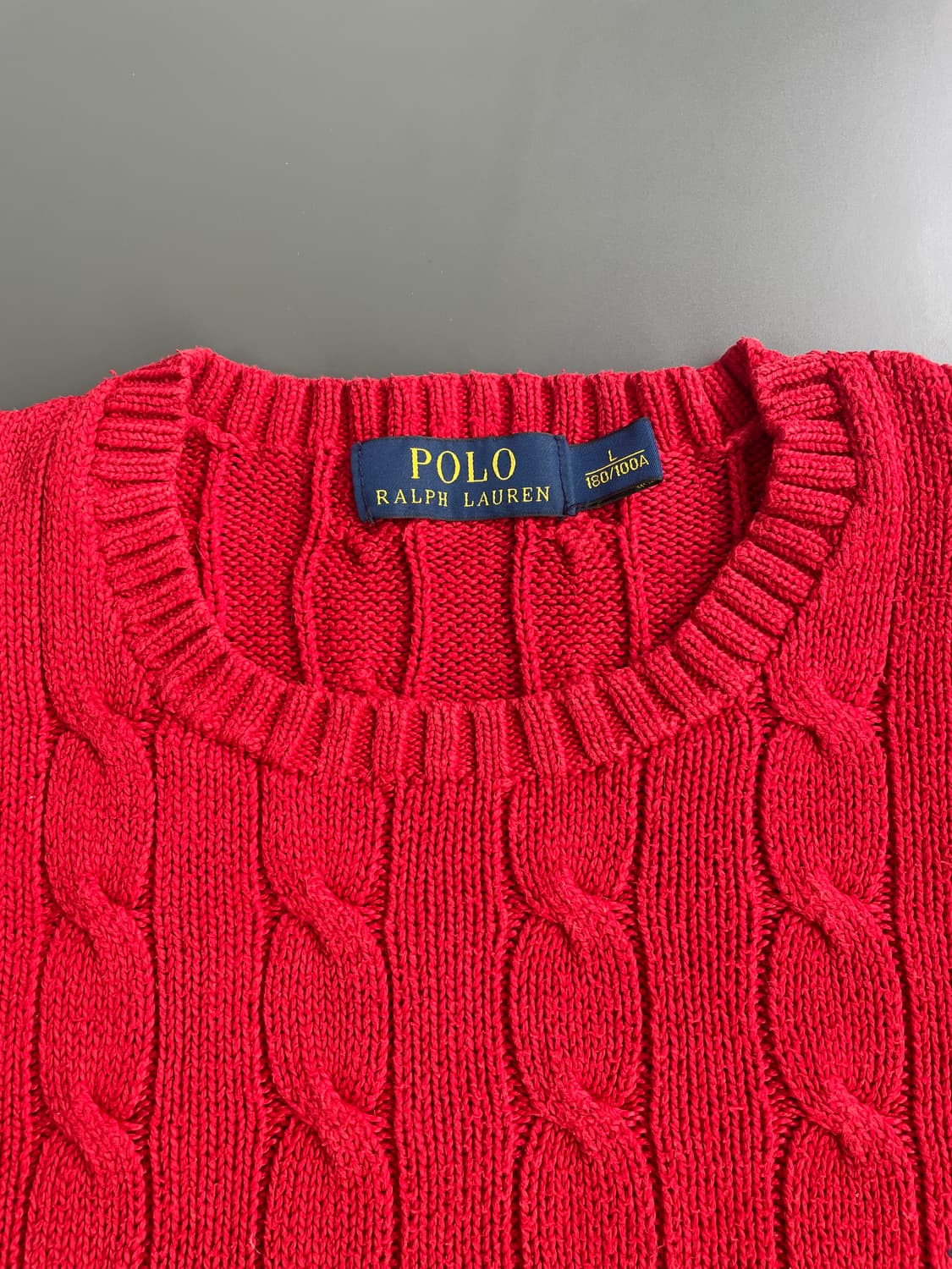 [L] 폴로 랄프로렌 코튼 케이블 꽈배기 니트 스웨터 상품이미지7