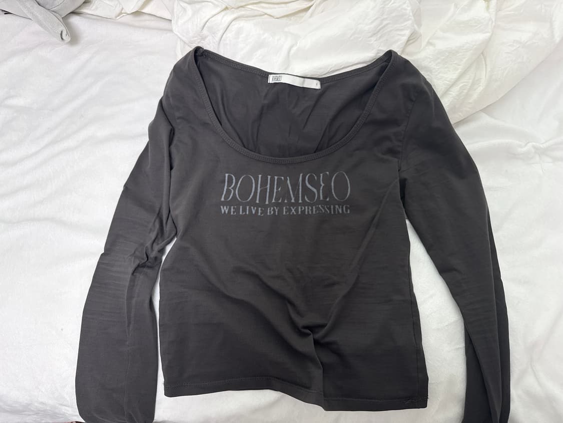 보헤미안서울 PALE PRINTED LONG SLEEVE 차콜 상품이미지2