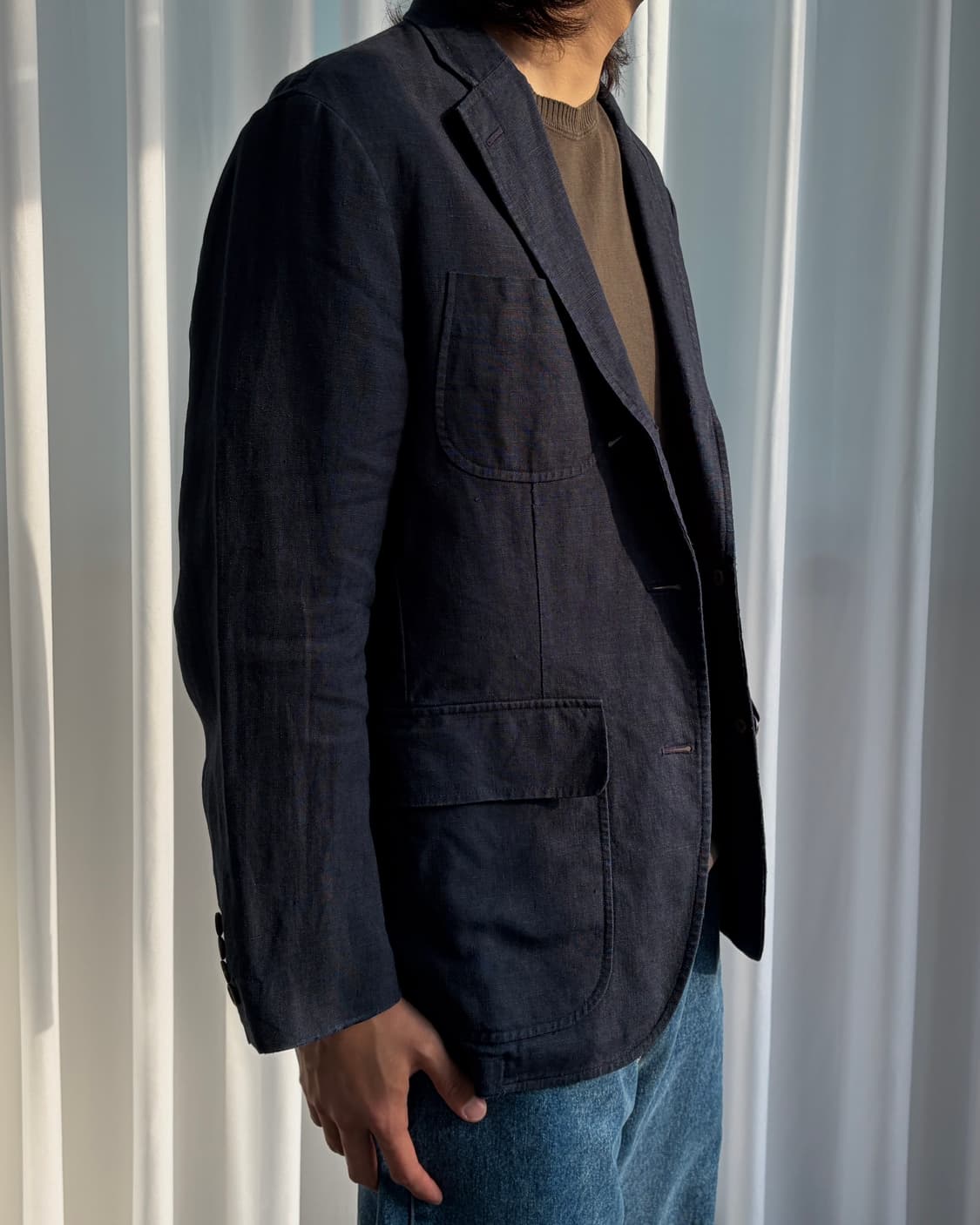 [L]폴로 랄프로렌 린넨 블레이저 자켓 navy 상품이미지3