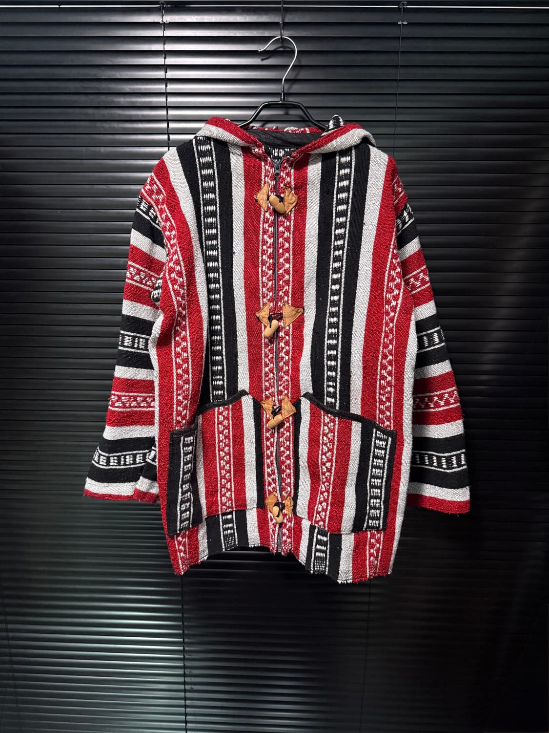 러그 리폼 집업 후드 에스닉 가디건 러그 보헤미안 스트라이프 울 코트 상품이미지3