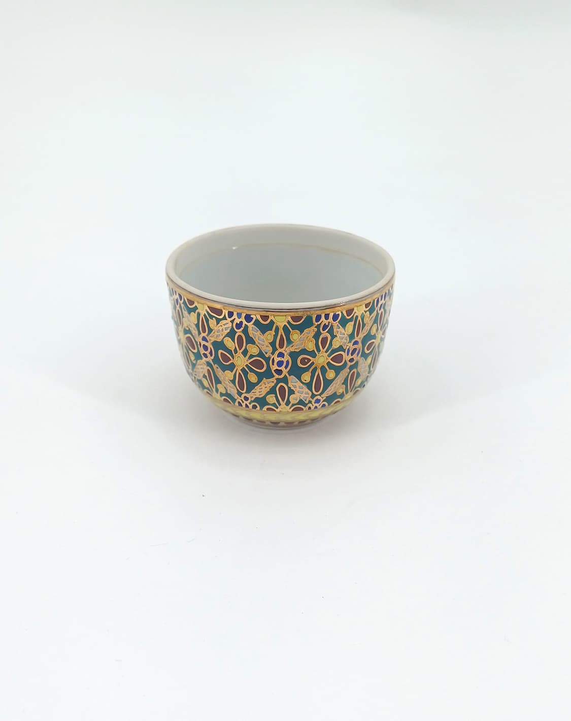 레트로 빈티지 인테리어 소품 태국 추정 금박 컵 유리잔 상품이미지2