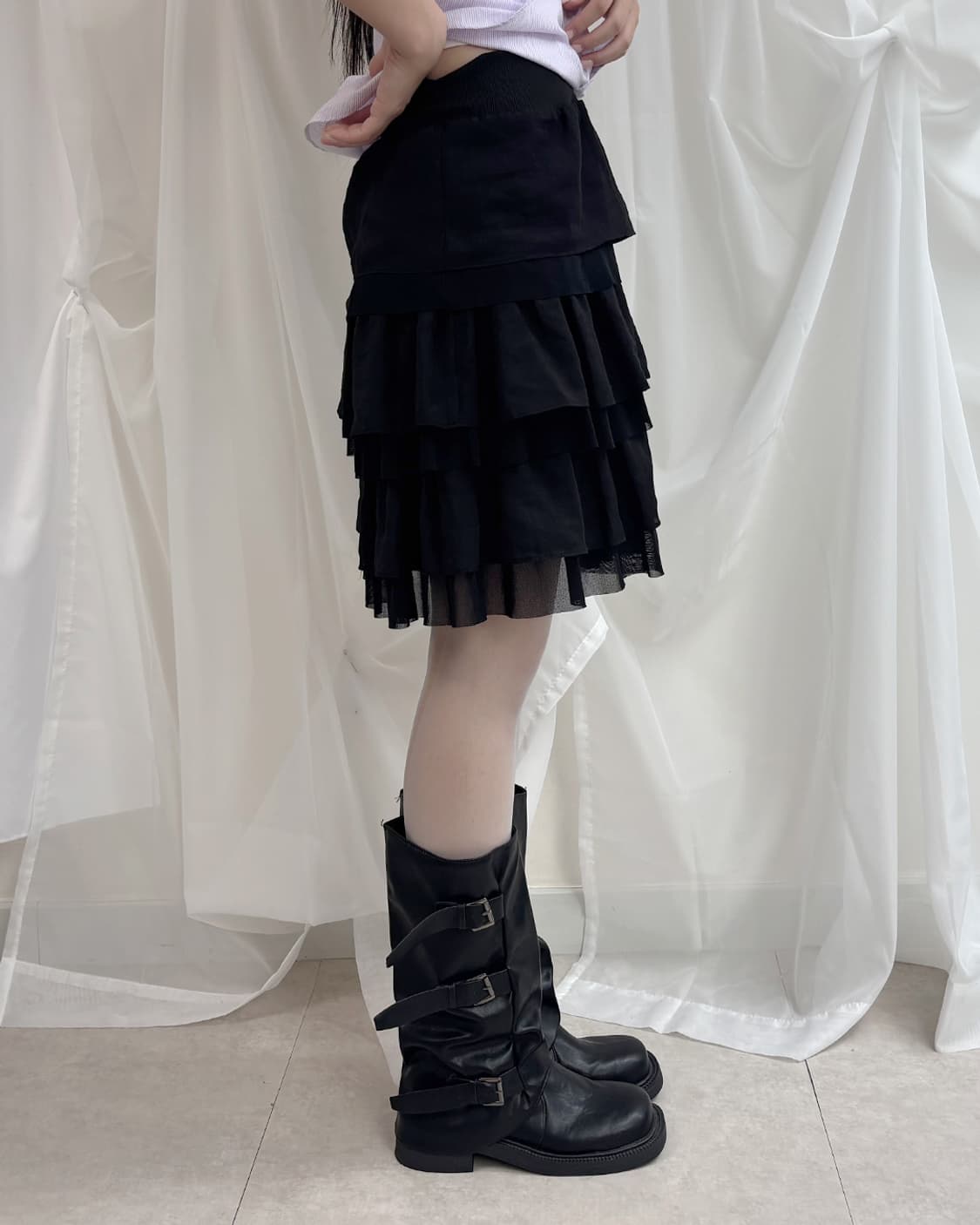 brique tiered banding skirt 상품이미지8
