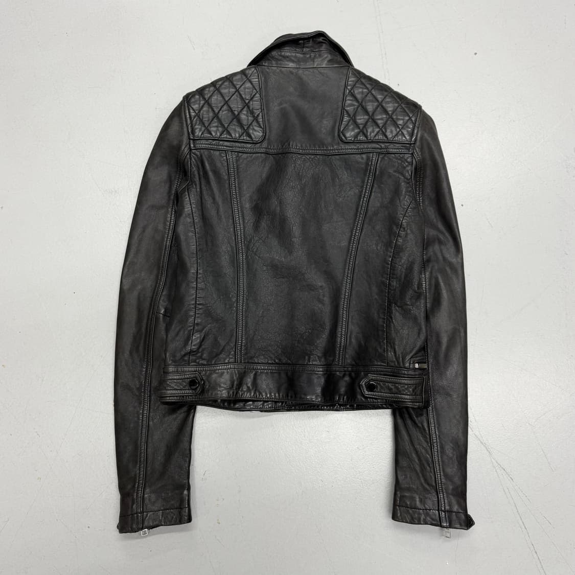 올세인츠 사선 바이커 딱붙 릭오웬스맛 리얼레더 양가죽 자켓 상품이미지3