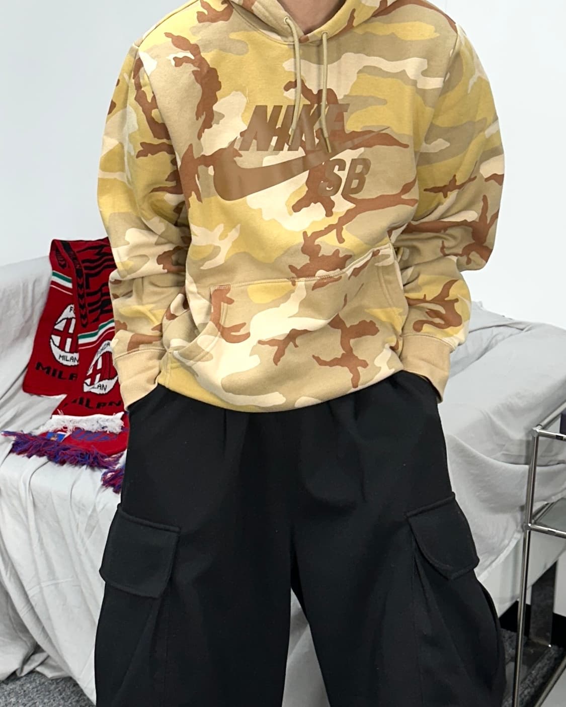 나이키 SB 베이지 카모 후드티 2XL 상품이미지1