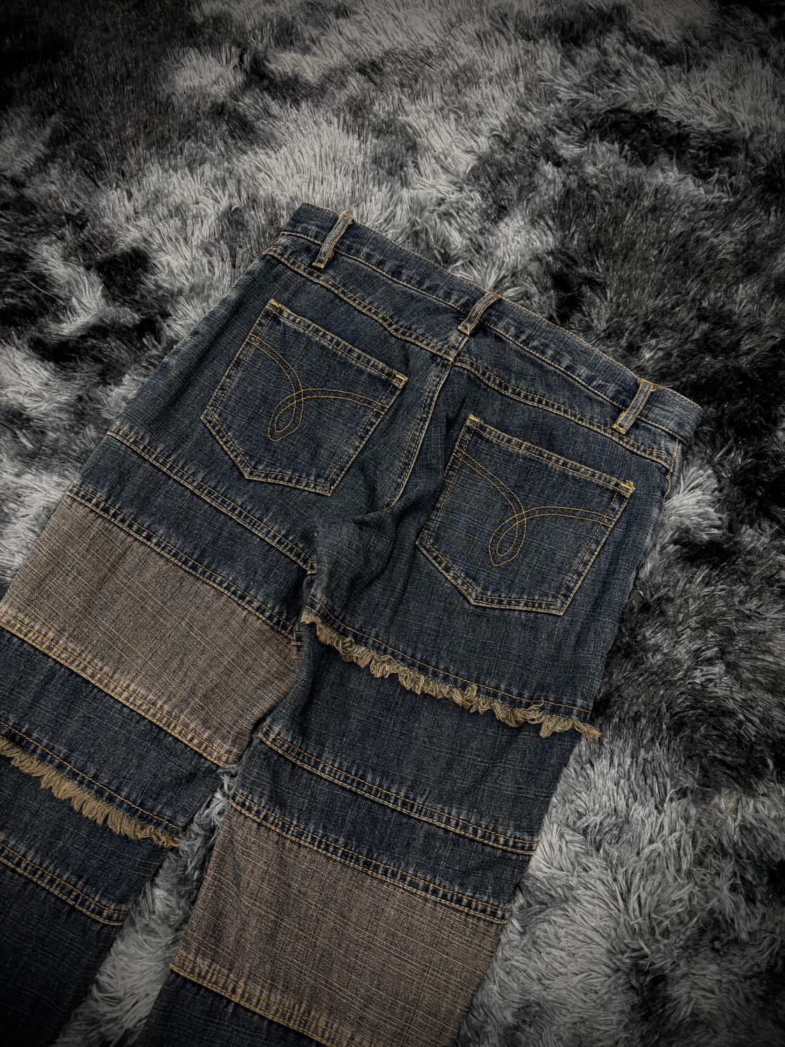 Y2K 패치워크 부츠컷 데님팬츠 상품이미지5