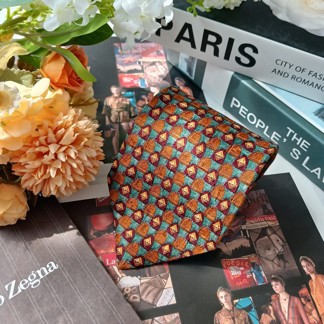 에르메네질도 제냐 실크 브라운 패턴 넥타이 9cm A+등급 E891
 상품이미지4