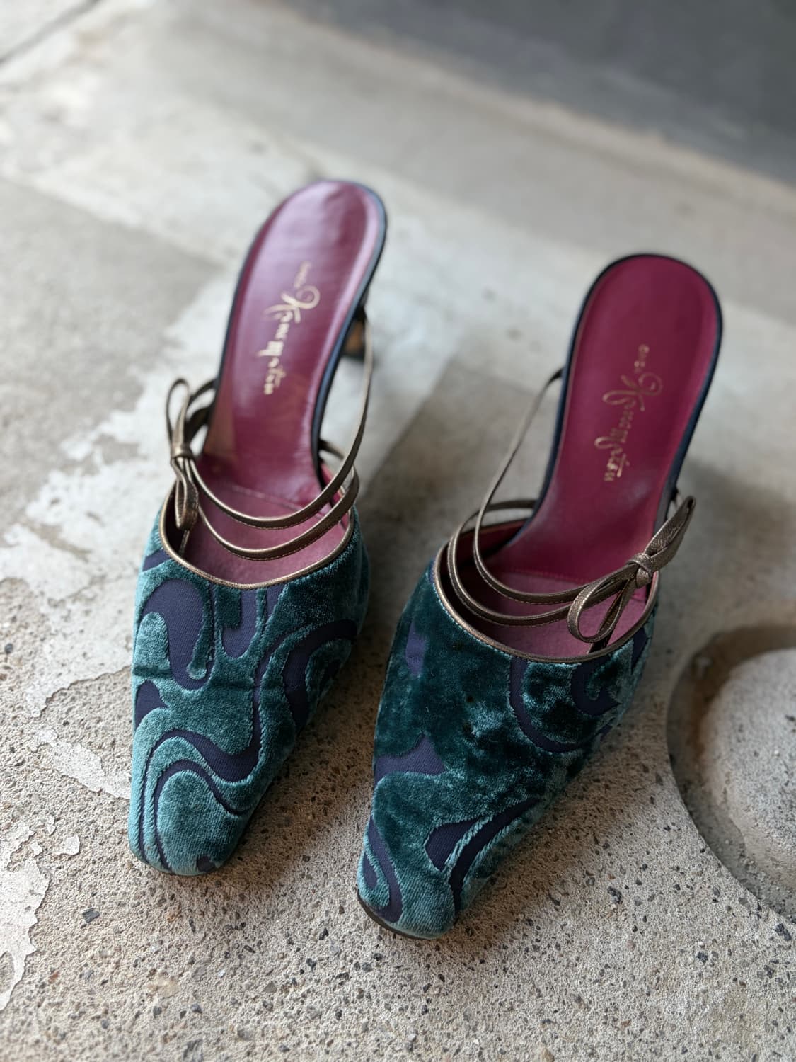 velvet pattern mule heel  상품이미지3