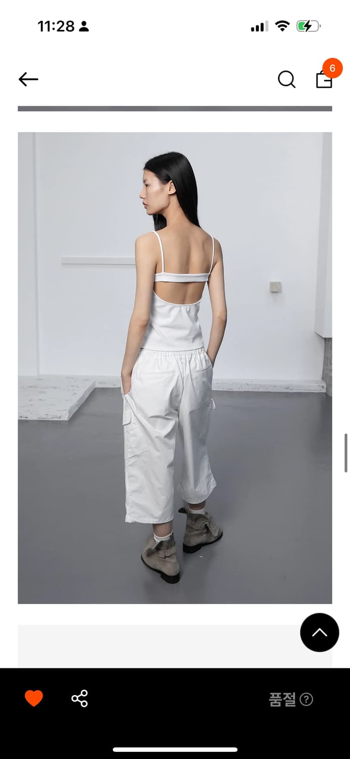 [세릭]WAIST STRING CAPRI CARGO PANTS/WHITE 상품이미지4