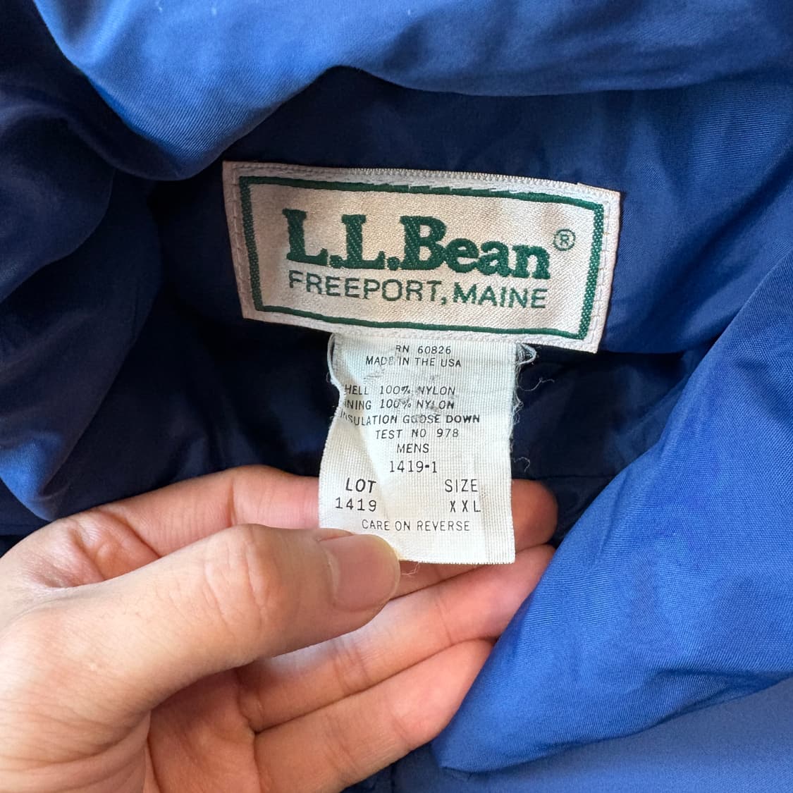 90s L.L.bean 90년대 미국 생산 엘엘빈 블루 덕다운 패딩 조끼 상품이미지5
