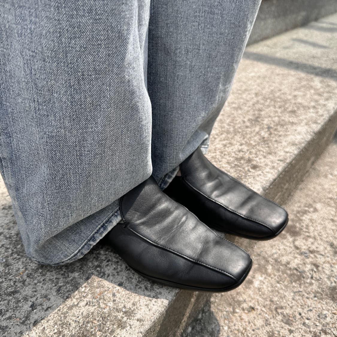 00s 블랙 프라다 스포츠 스퀘어 토 슬리퍼 뮬 상품이미지8