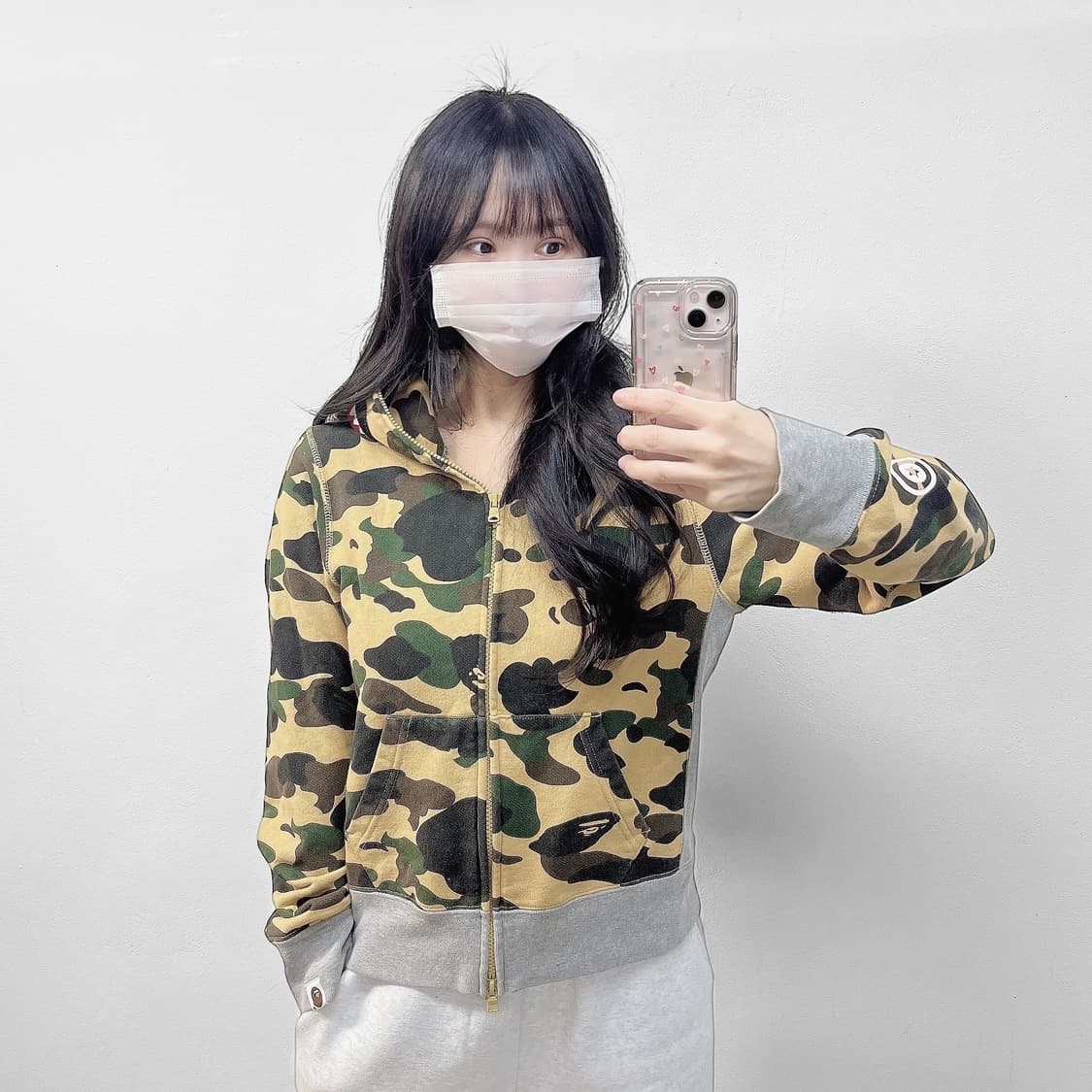 베이프 1st 우먼스 샤크 후드집업 황계 상품이미지1