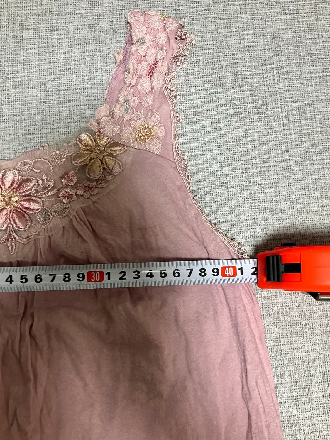 일본빈티지 하구미모리걸 달천깔페어리 대대장 플라워 슬리브리스나시탑 상품이미지2