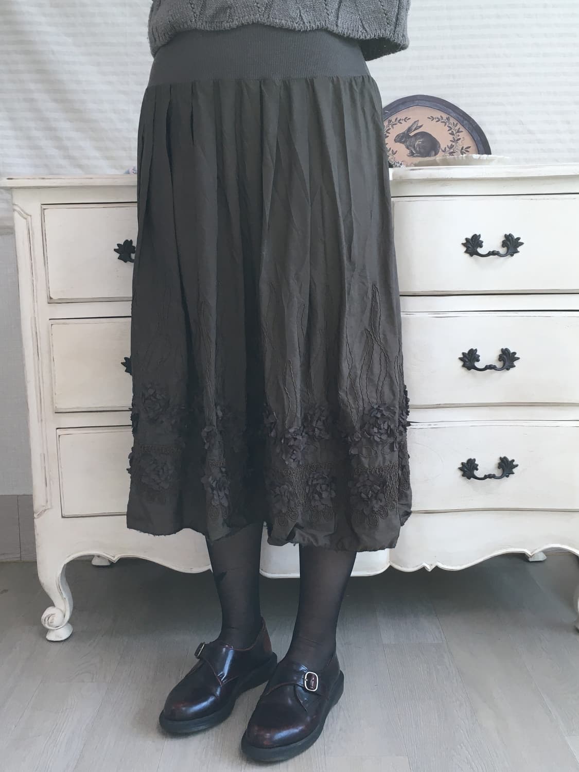 khaki brown flower corsage handwork sk 상품이미지3