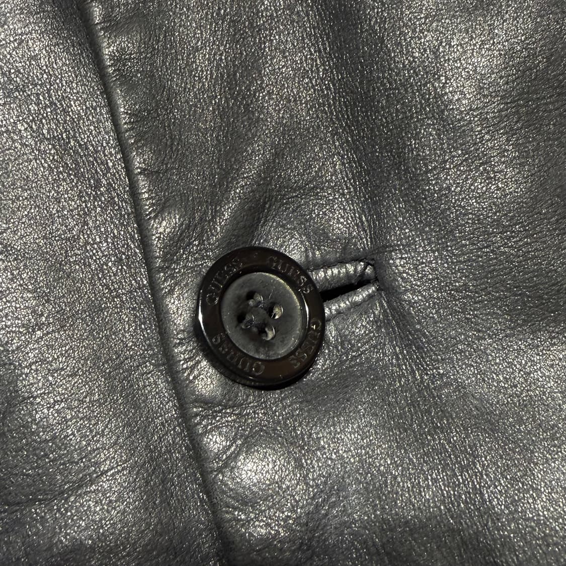 Guess 게스 헤비 카우레더 카 코트 XL 소가죽 자켓 상품이미지4