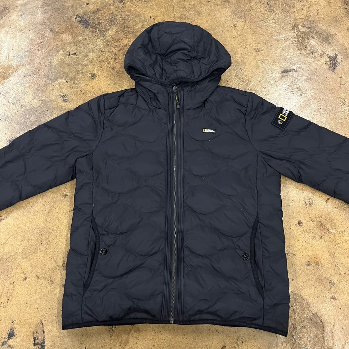 [정품/L] 내셔널지오그래픽 블랙 패딩 후드 점퍼 b12 상품이미지3