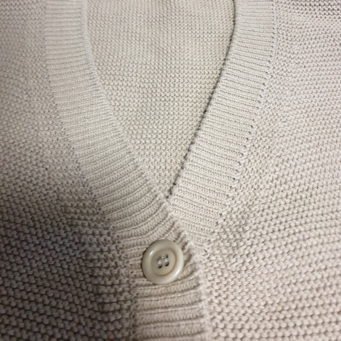 매니크 소프트코튼100% 브이넥 하찌 니트 가디건 베이지 (F) 상품이미지2