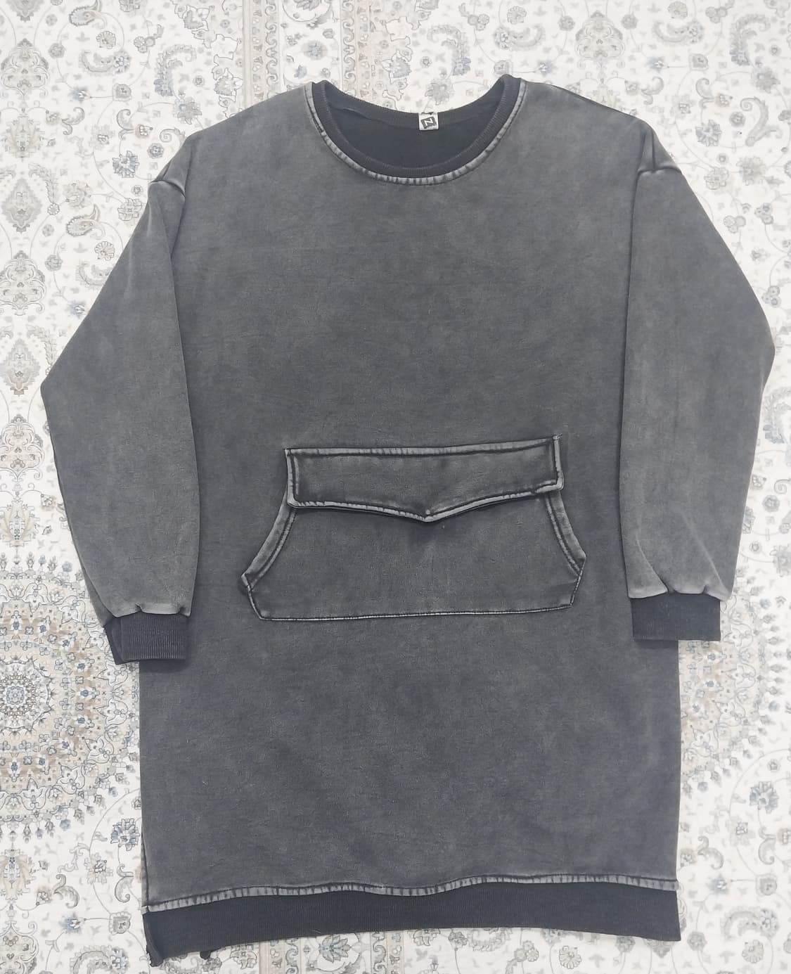 빈티지 피넛 워싱 포켓 롱 맨투맨  흑청 F 상품이미지1