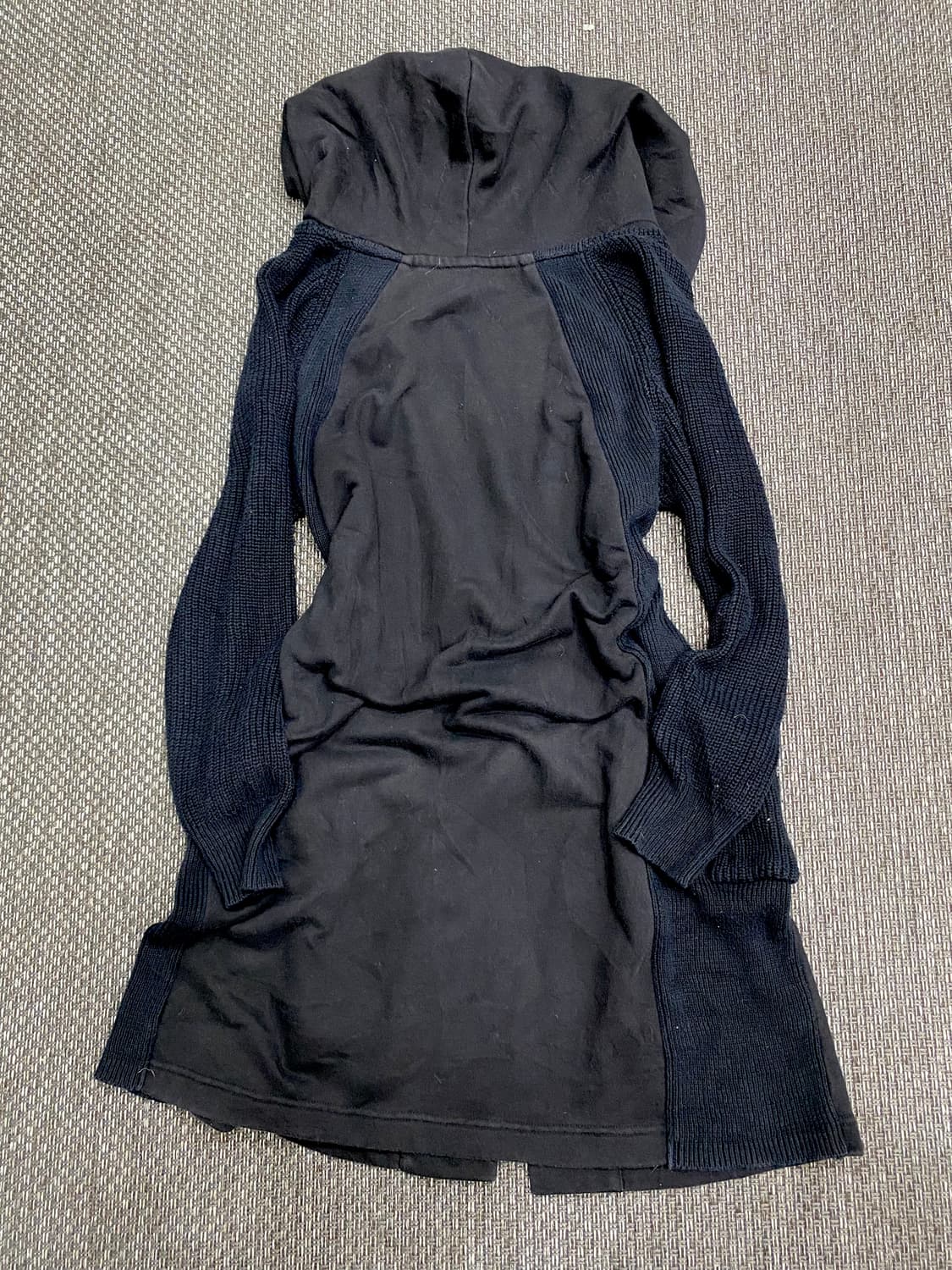 Knit Detail Loose-Fit Black Cardigan 상품이미지7