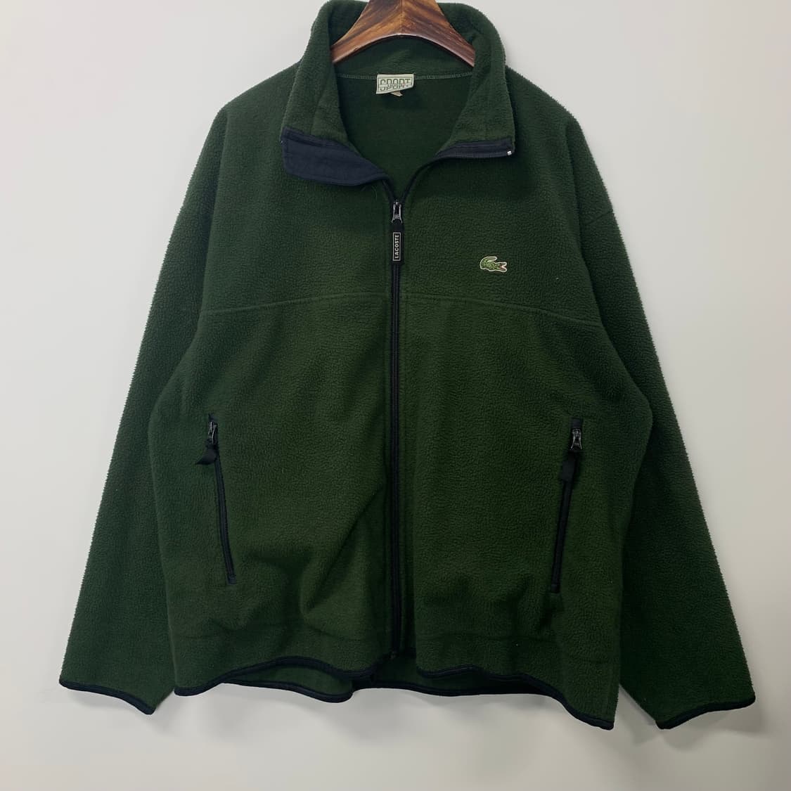 라코스테 자수로고 카키 플리스 자켓 상품이미지2