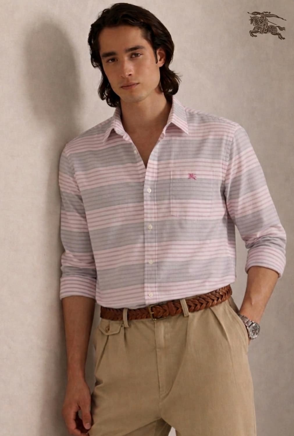 (새상품)버버리 체크 셔츠 슬림핏 95사이즈(M사이즈) 상품이미지1