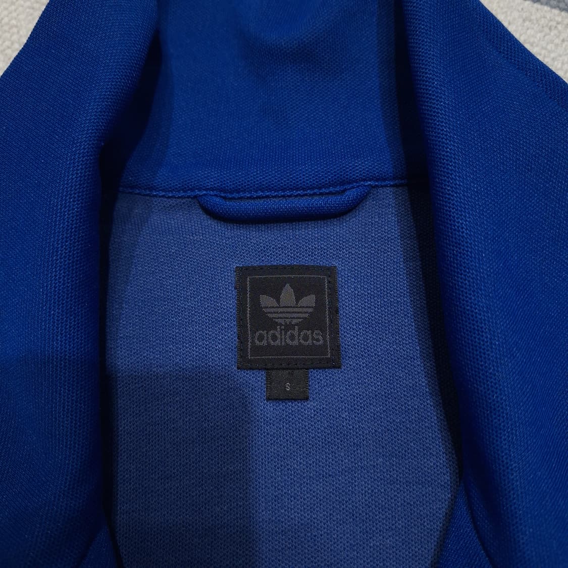아디다스 00s 블루 톤톤 삼선 스펠아웃 로고 유광 트랙탑 집업 져지 상품이미지7