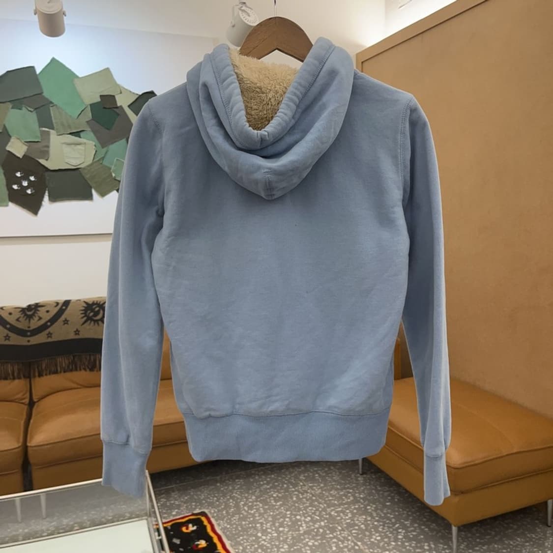 후아유 Y2K 여리 파스텔 블루 폭닥 양털 후드집업 S C06859 상품이미지4