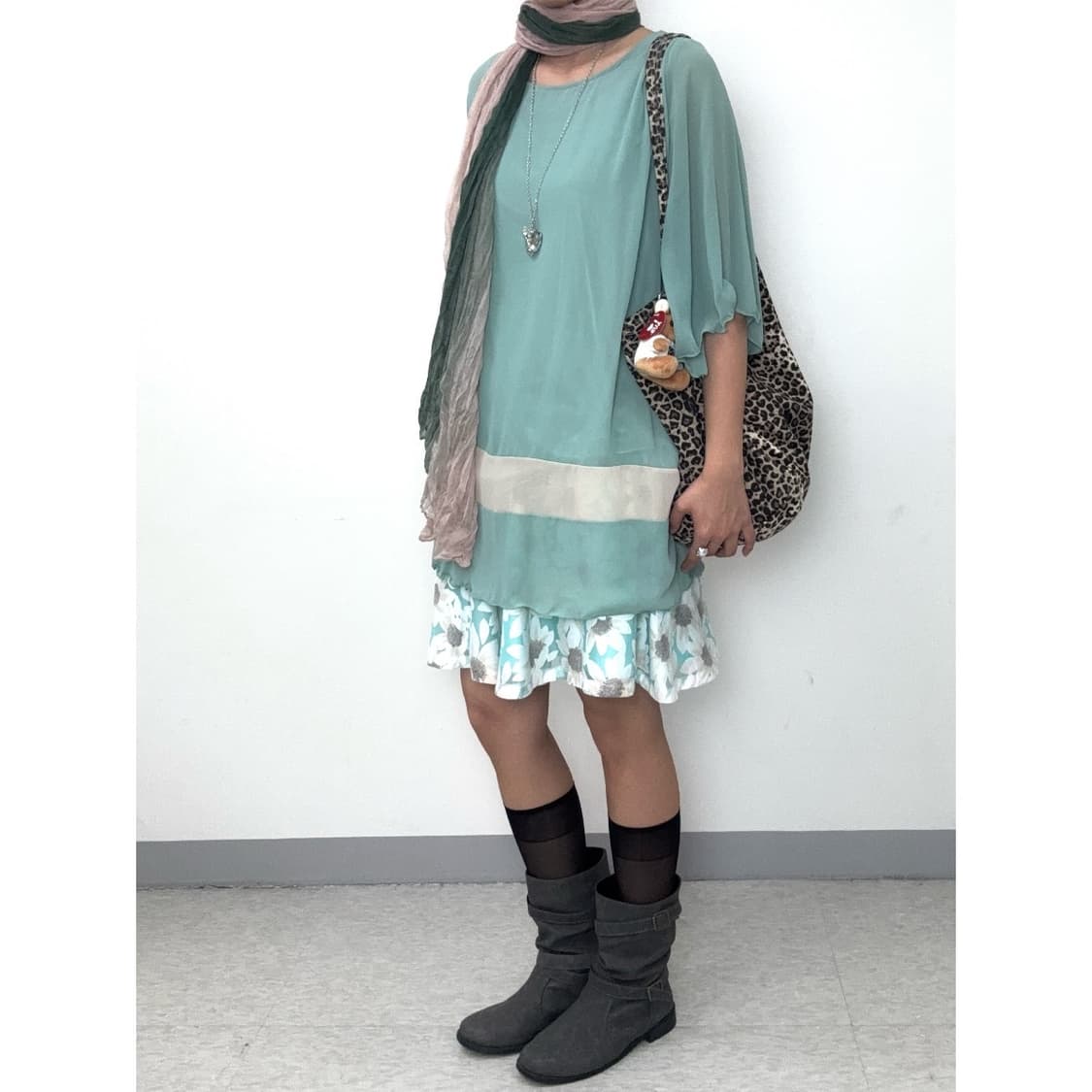 빈티지 민트 블라우스 원피스 상품이미지4