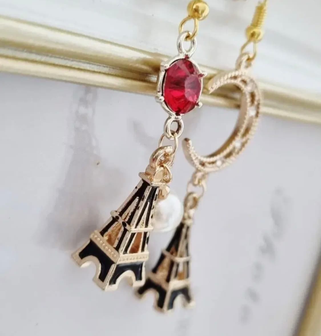 핸드메이드 )블랙에펠탑귀걸이 상품이미지4