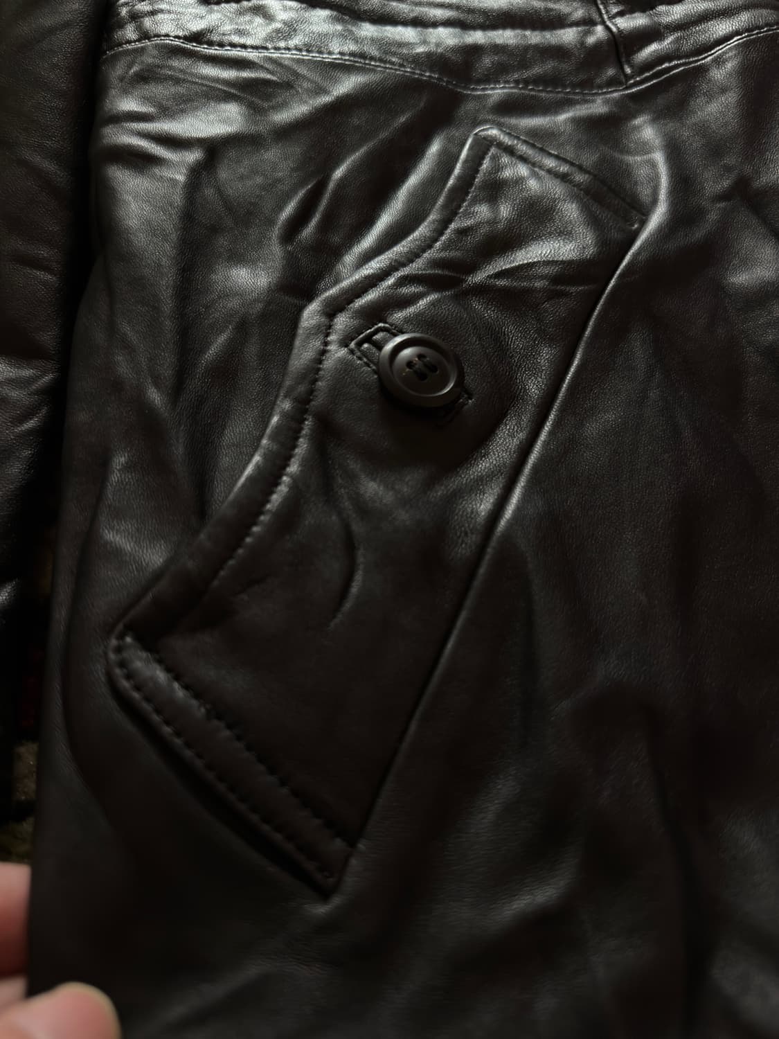 90s Takeo Kikuchi 썬페이딩 램스킨 레더 카코트 상품이미지8