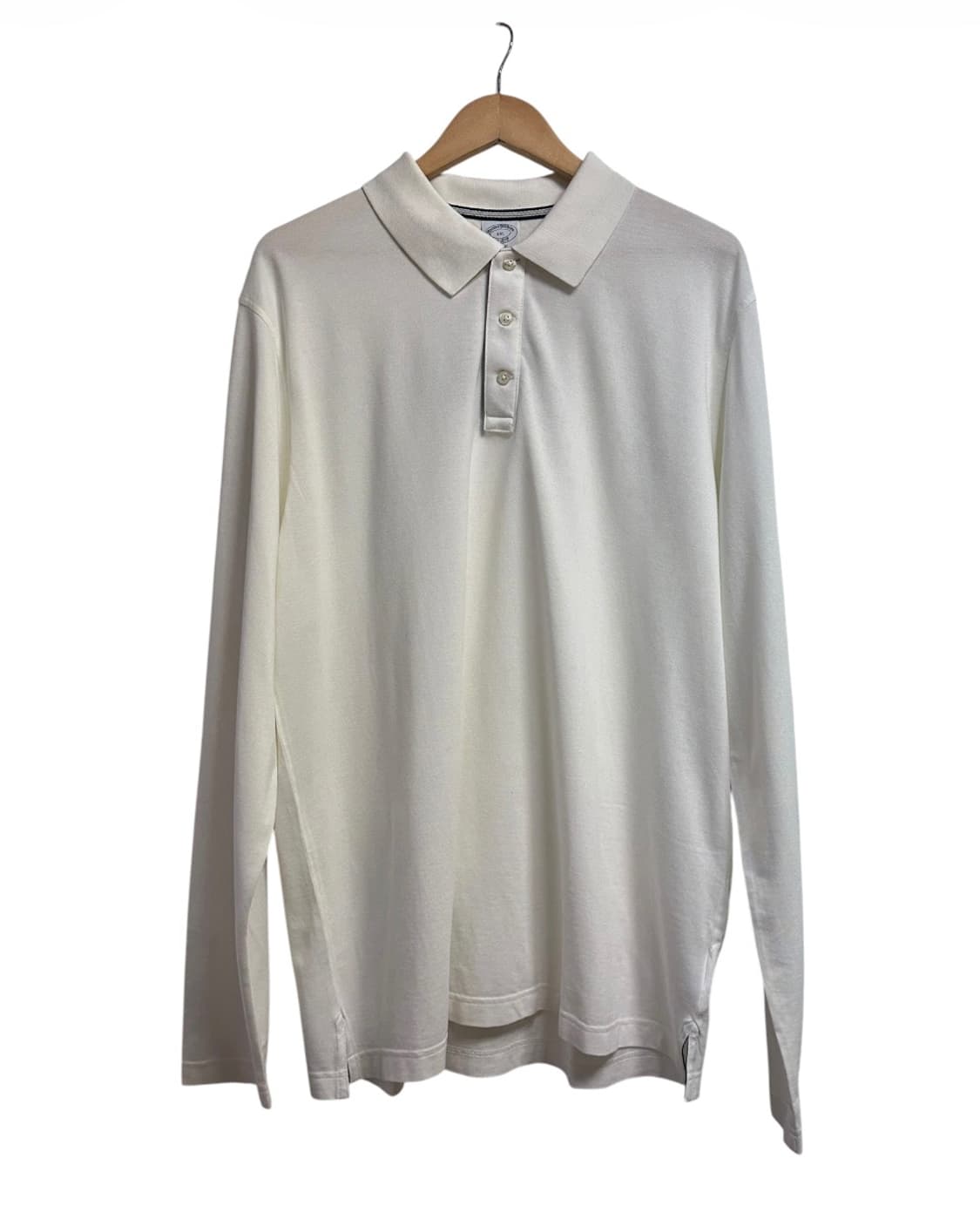 (새상품) 브룩스브라더스 화이트 긴팔폴로 티셔츠 XXL size 상품이미지1