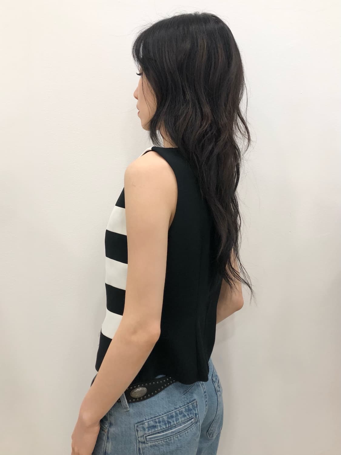 Black&white chic vest 상품이미지4