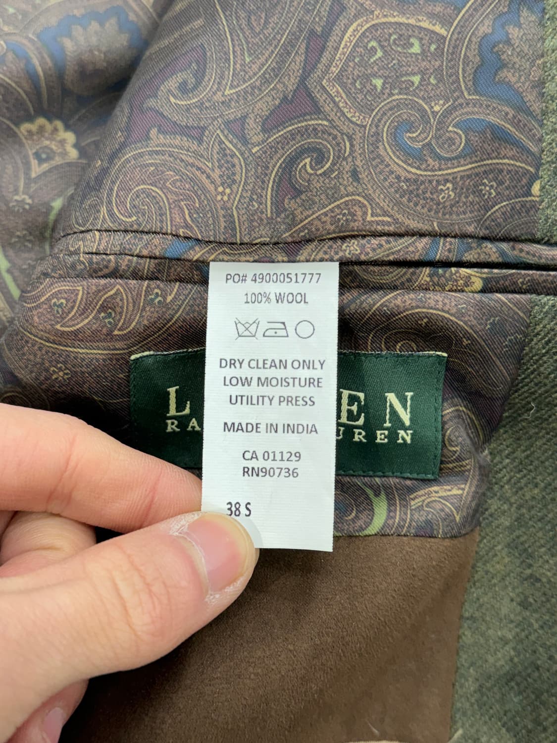 로렌 랄프로렌 솔리드 그린 노치드 라펠 2b 블레이저 상품이미지8