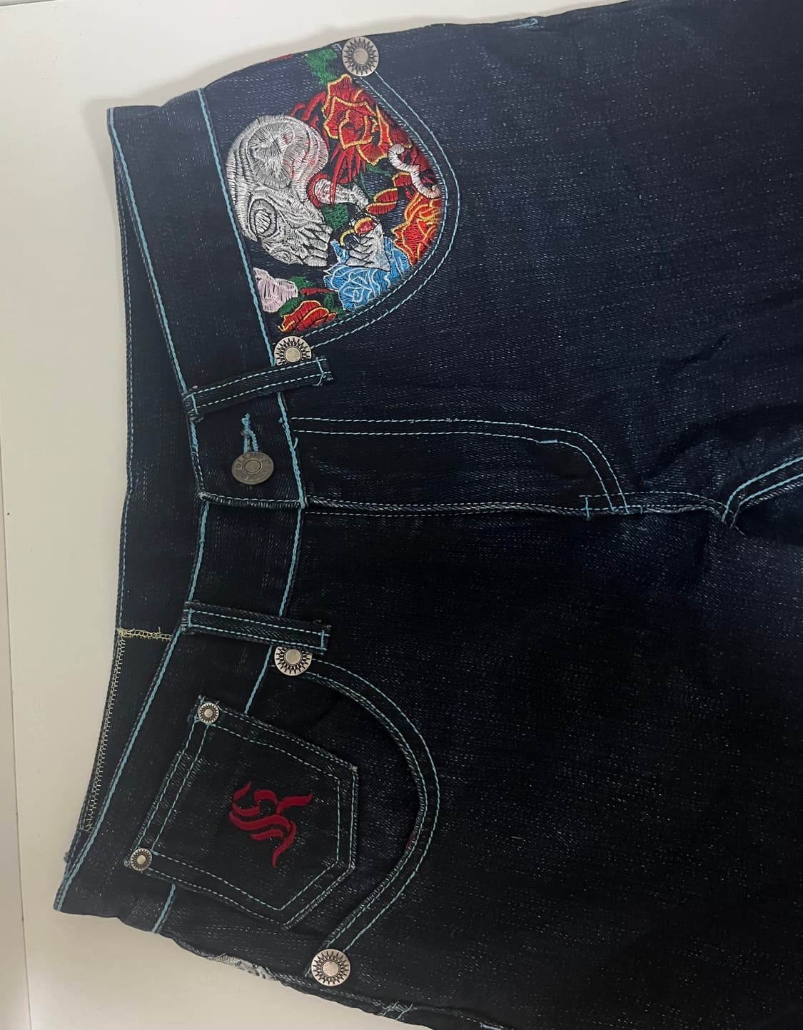 kanji 오리엔탈 자수 데님 팬츠 상품이미지2