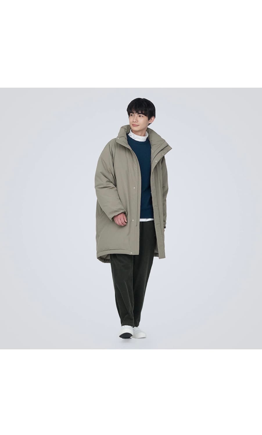 무인양품 무지 발수 스탠드칼라 다운 코트 몬스터 파카 상품이미지4