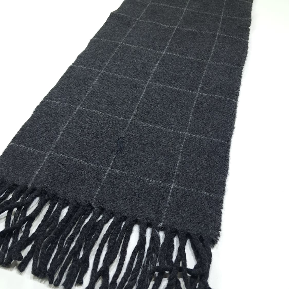 MX465 폴로 이태리판 버진울 윈도우페인 차콜 머플러 목도리 상품이미지3