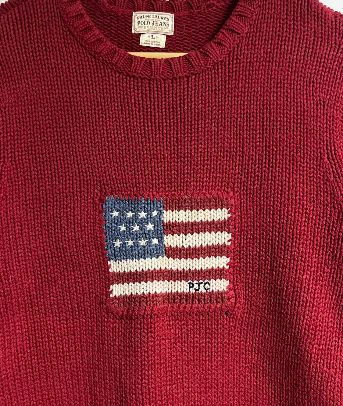 폴로랄프로렌 성조기 꽈배기 니트 스웨터 L 상품이미지4