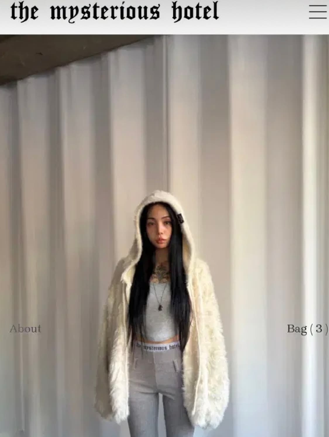 더미스테리어스호텔 미스테리어스호텔 화이트 아이보리 푸들 후드집업 상품이미지2